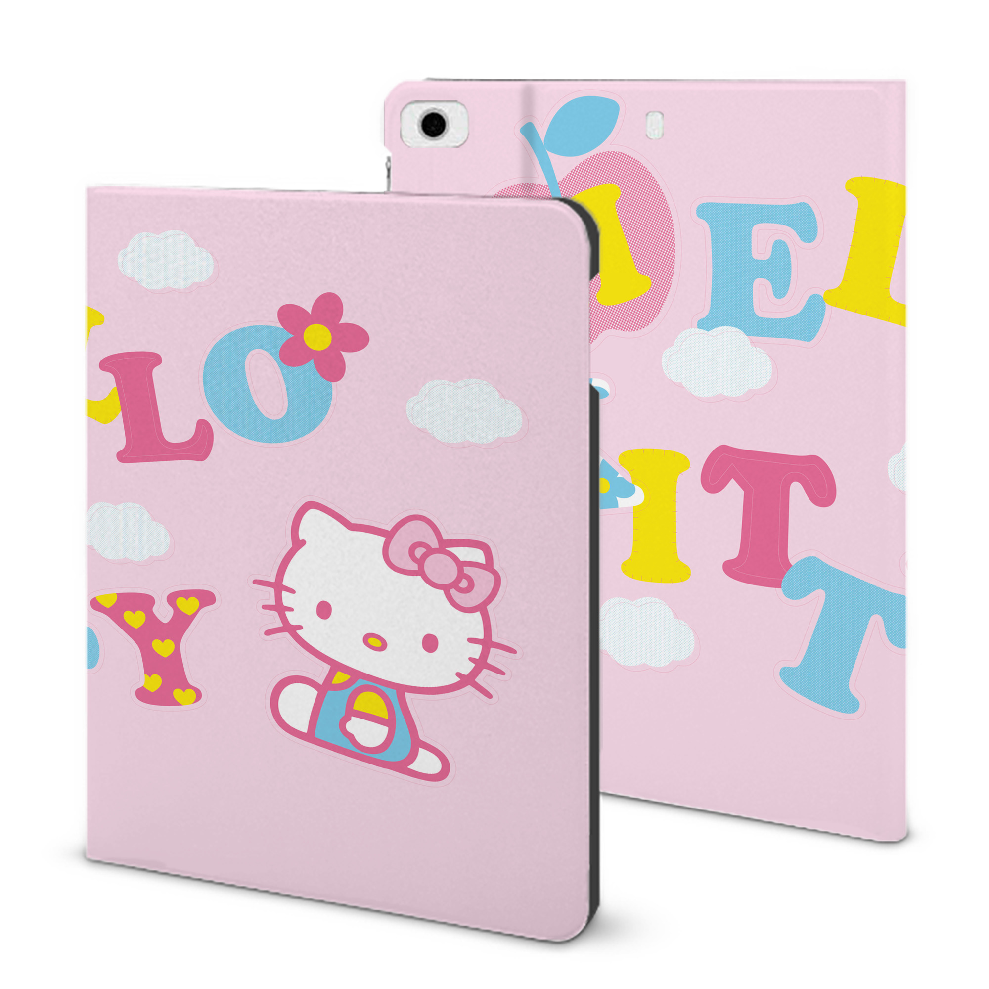 （画像用） Hello Kitty ハローキティ IPad ケース ブック型 PUレザー TPU 耐衝撃 軽量 薄型 ペン収納なし 全面保護 IPad 各モデル対応